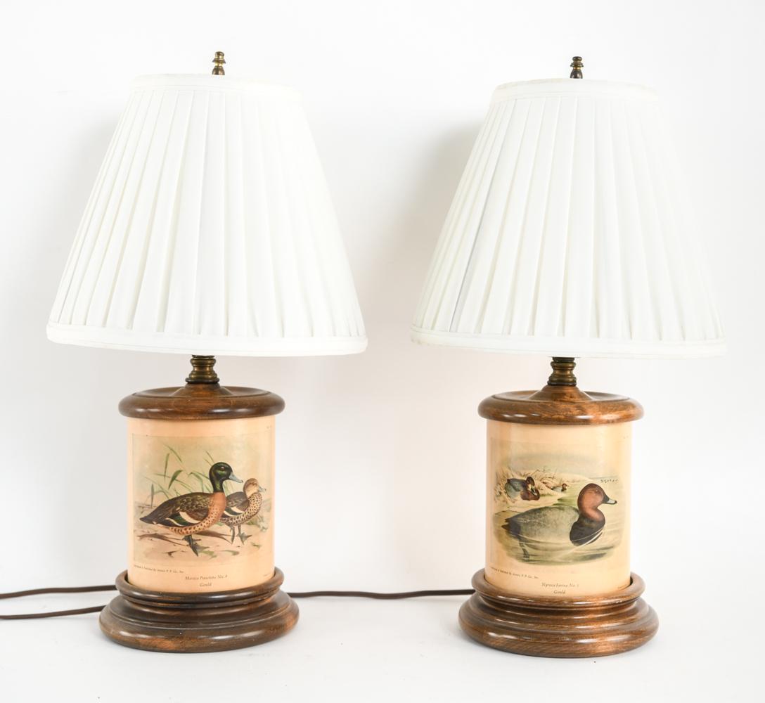 PAIR OF VINTAGE DUCK PRINT LAMPS (1 of 6)