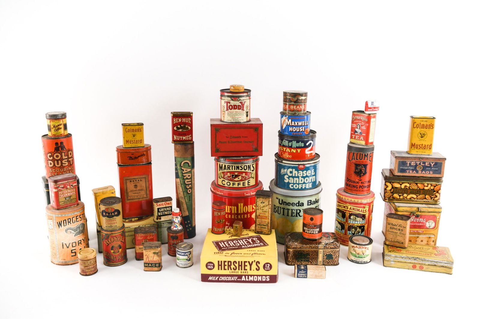 LARGE VINTAGE KITCHEN TIN LITHO GROUPING (1 of 14)