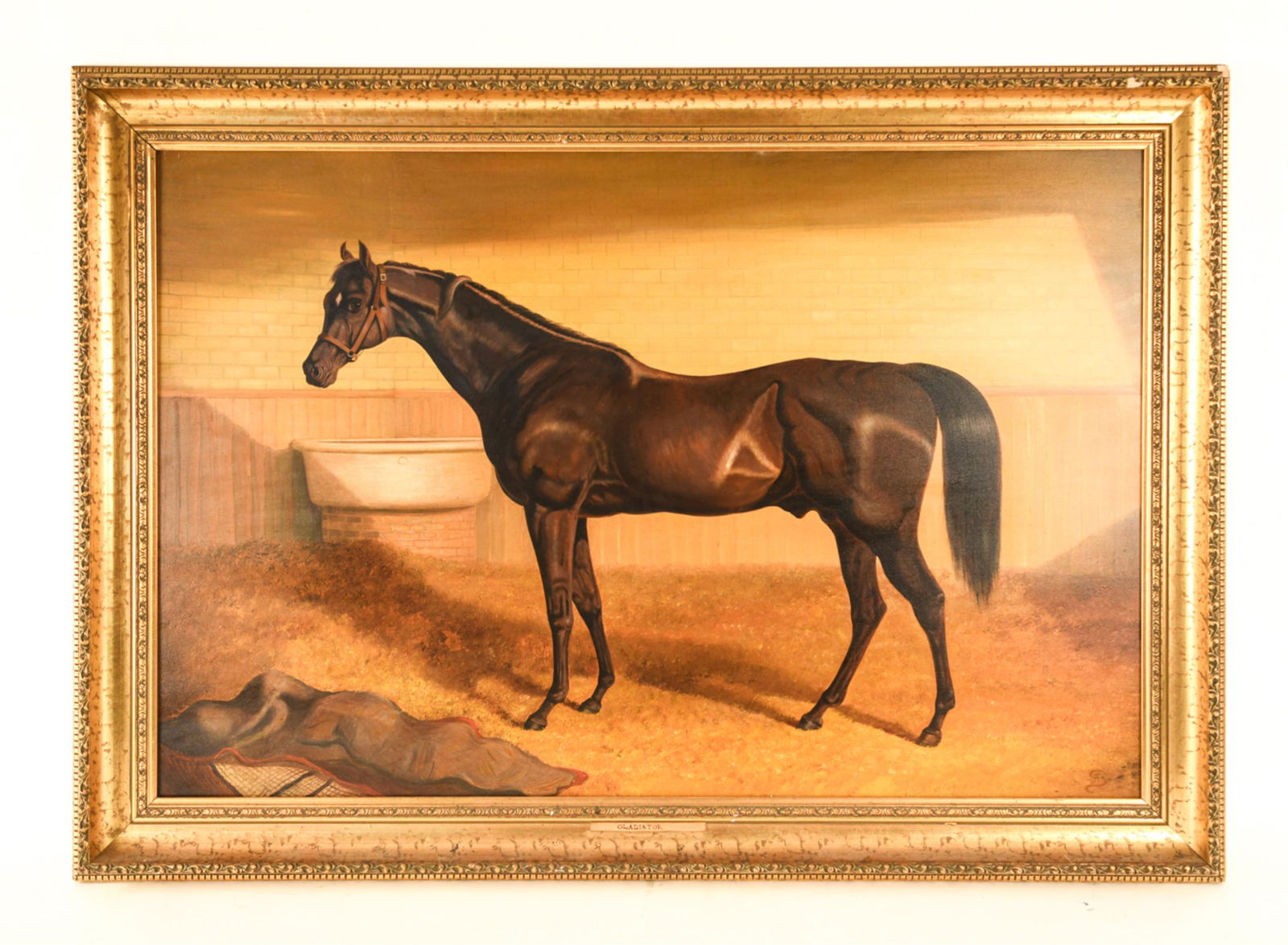 ENGLISH BAY RACE HORSE PORTRAIT O/B (1 of 9)