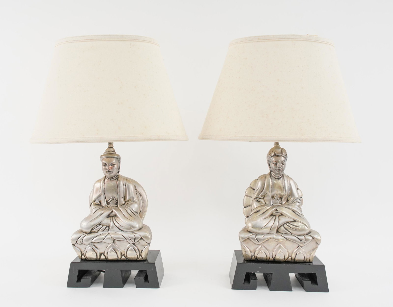 PAIR OF FIGURAL MONT / ASIAN STYLE LAMPS (1 of 19)