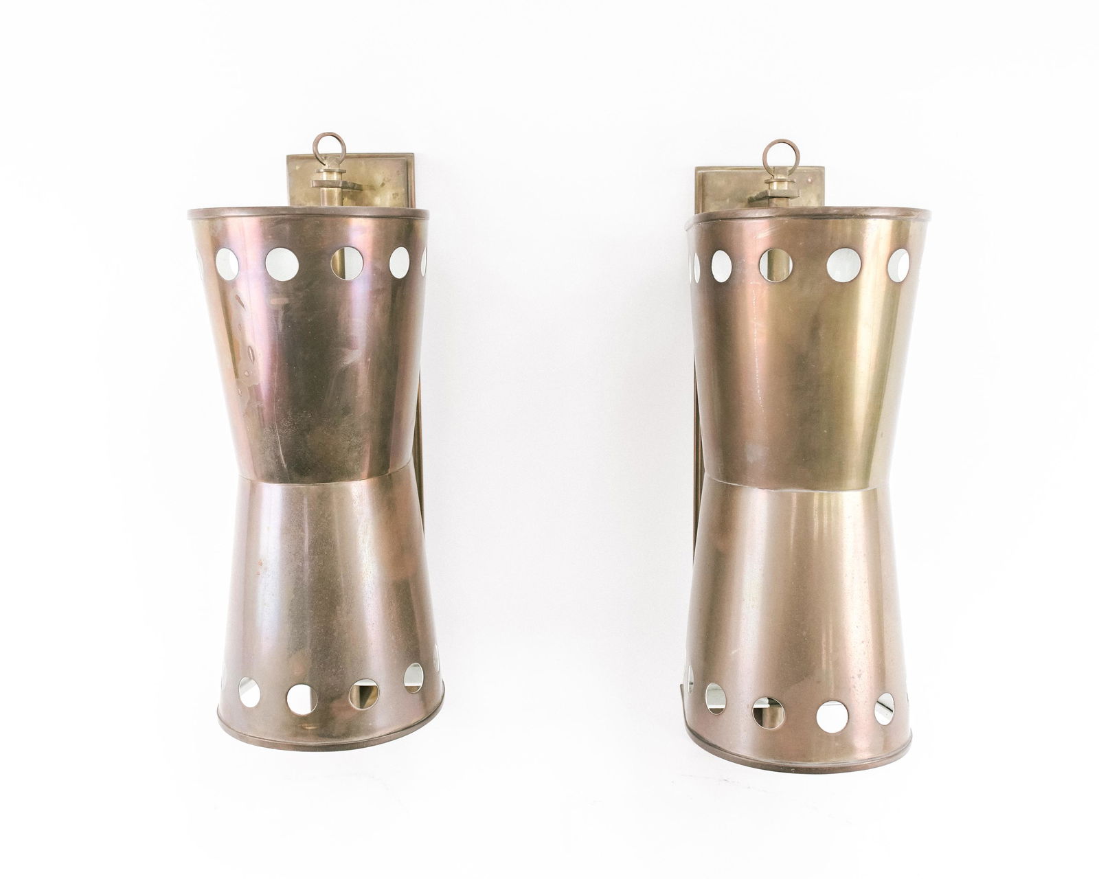 PAIR OF CONTEMPORARY BRASS WALL SCONCES (1 of 20)