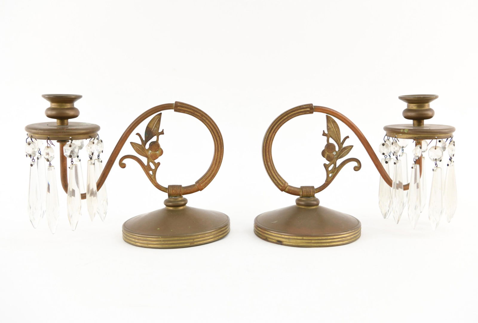BRASS DROP CRYSTAL CANDLESTICKS (1 of 16)