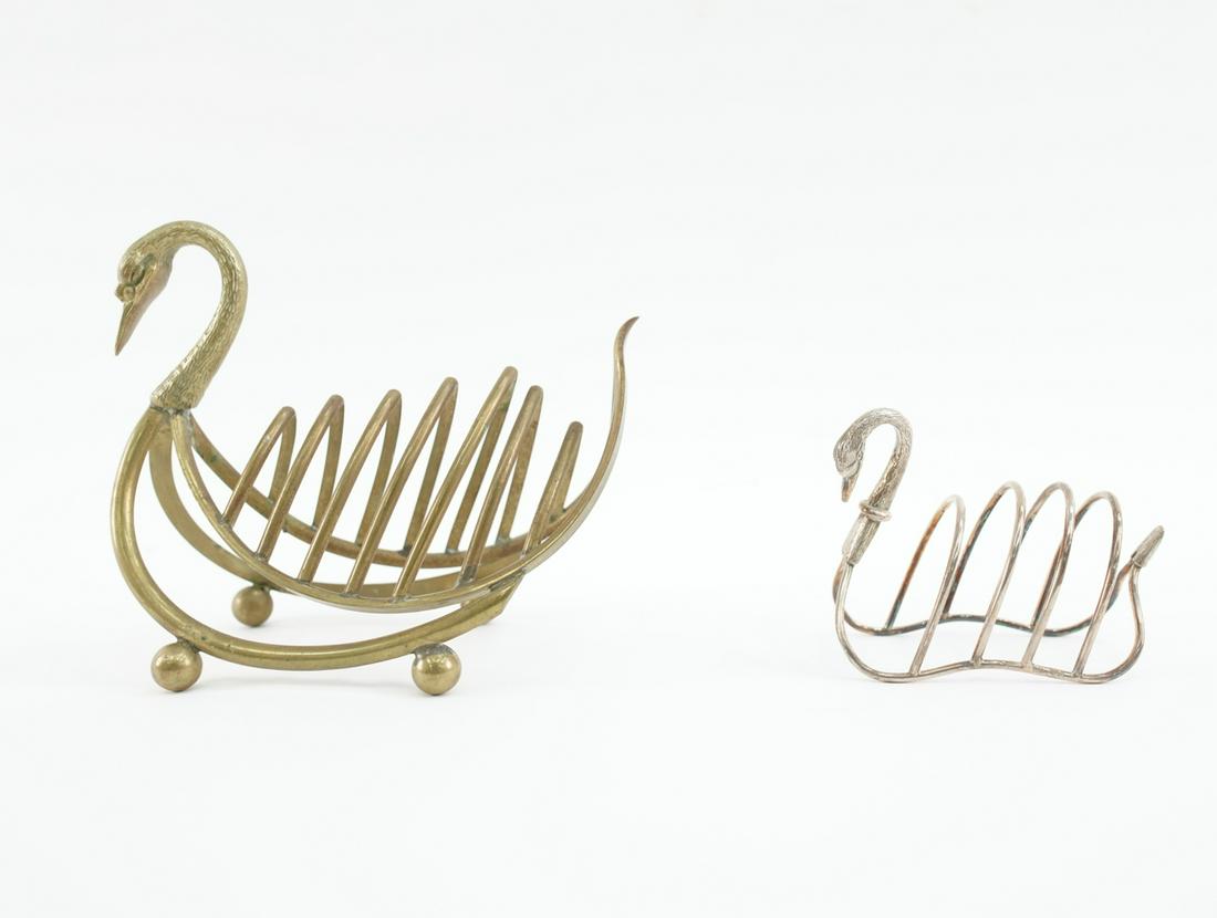 (2) GIO PONTI STYLE BRASS SWAN LETTER HOLDER (1 of 15)