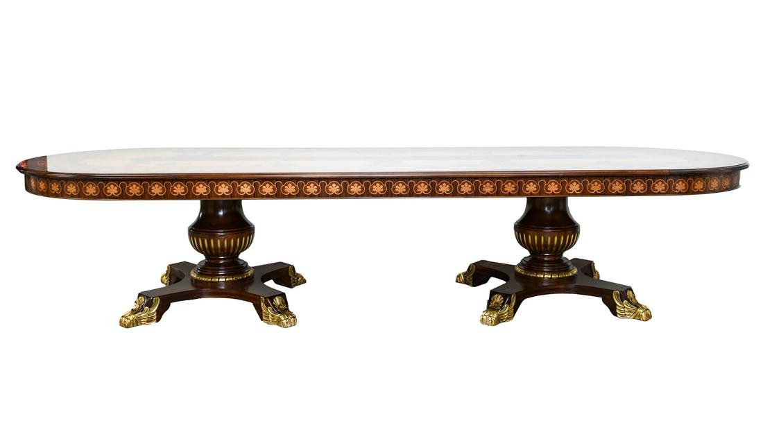 MONUMENTAL CARVED AND INLAID DINING TABLE (1 of 18)