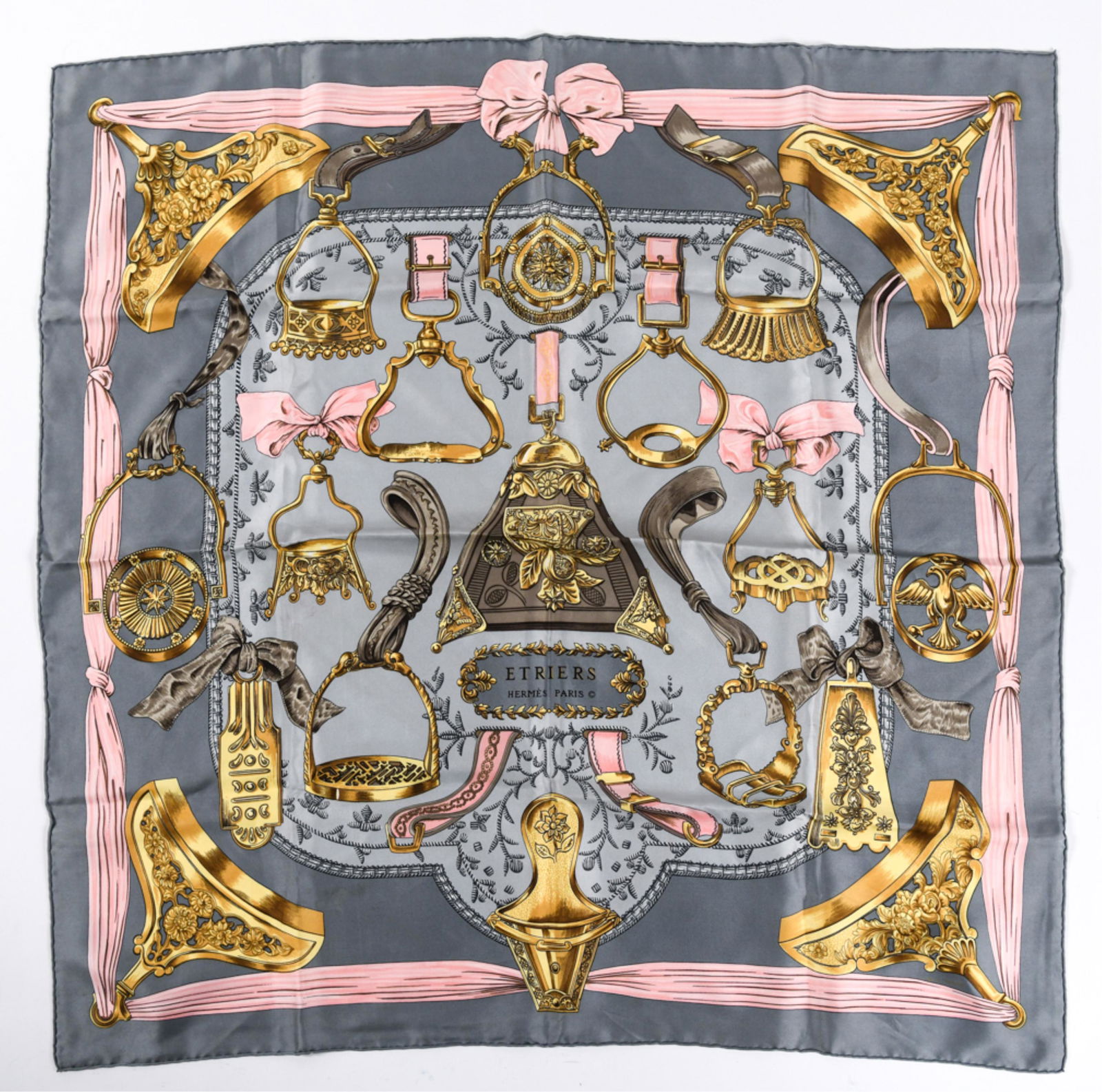 HERMES FRANCOISE DE LA PERRIERE ETRIERS SILK SCARF (1 of 8)