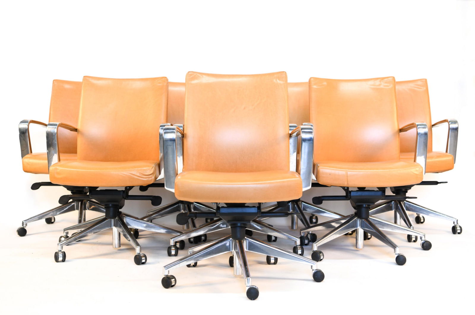 (8) ADJUSTABLE LEATHER SWIVEL CHAIRS (1 of 20)