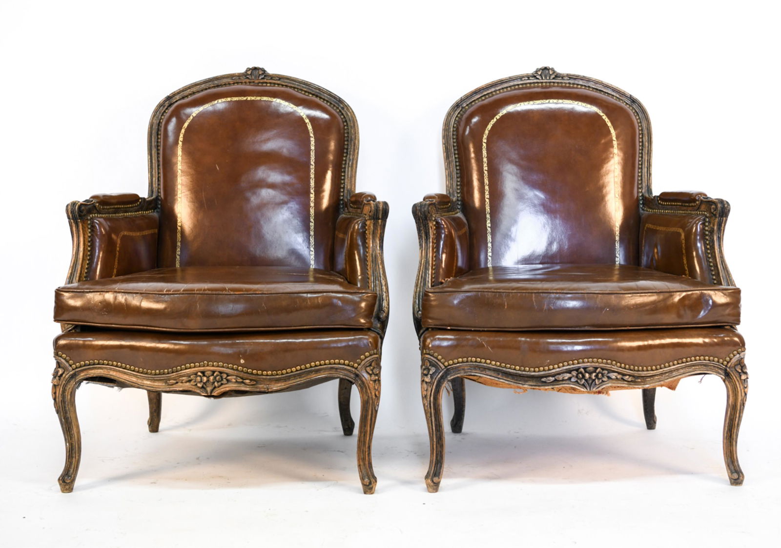 PAIR OF FRENCH STYLE BERGERE CHAIRS (1 of 17)