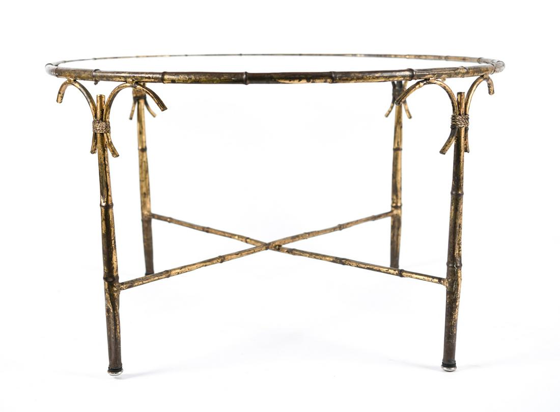 ROUND GILT IRON COFFEE TABLE (1 of 6)