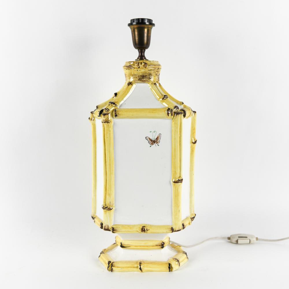 FAUX BAMBOO CERAMIC CHINOISERIE INSECT LAMP (1 of 13)