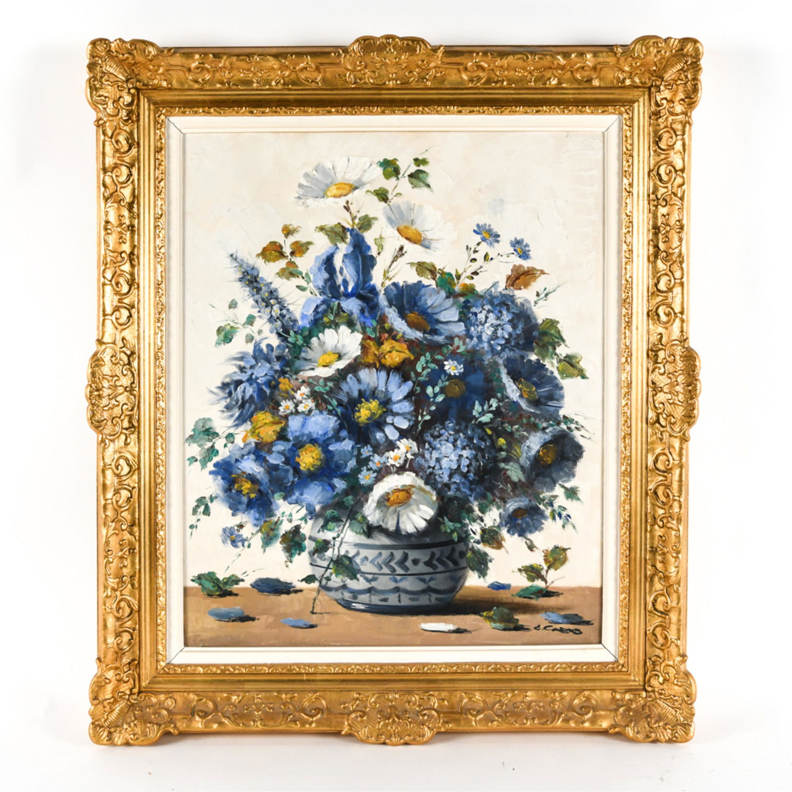 MODERN FLORAL STILL LIFE OIL ON CANVAS (1 of 10)