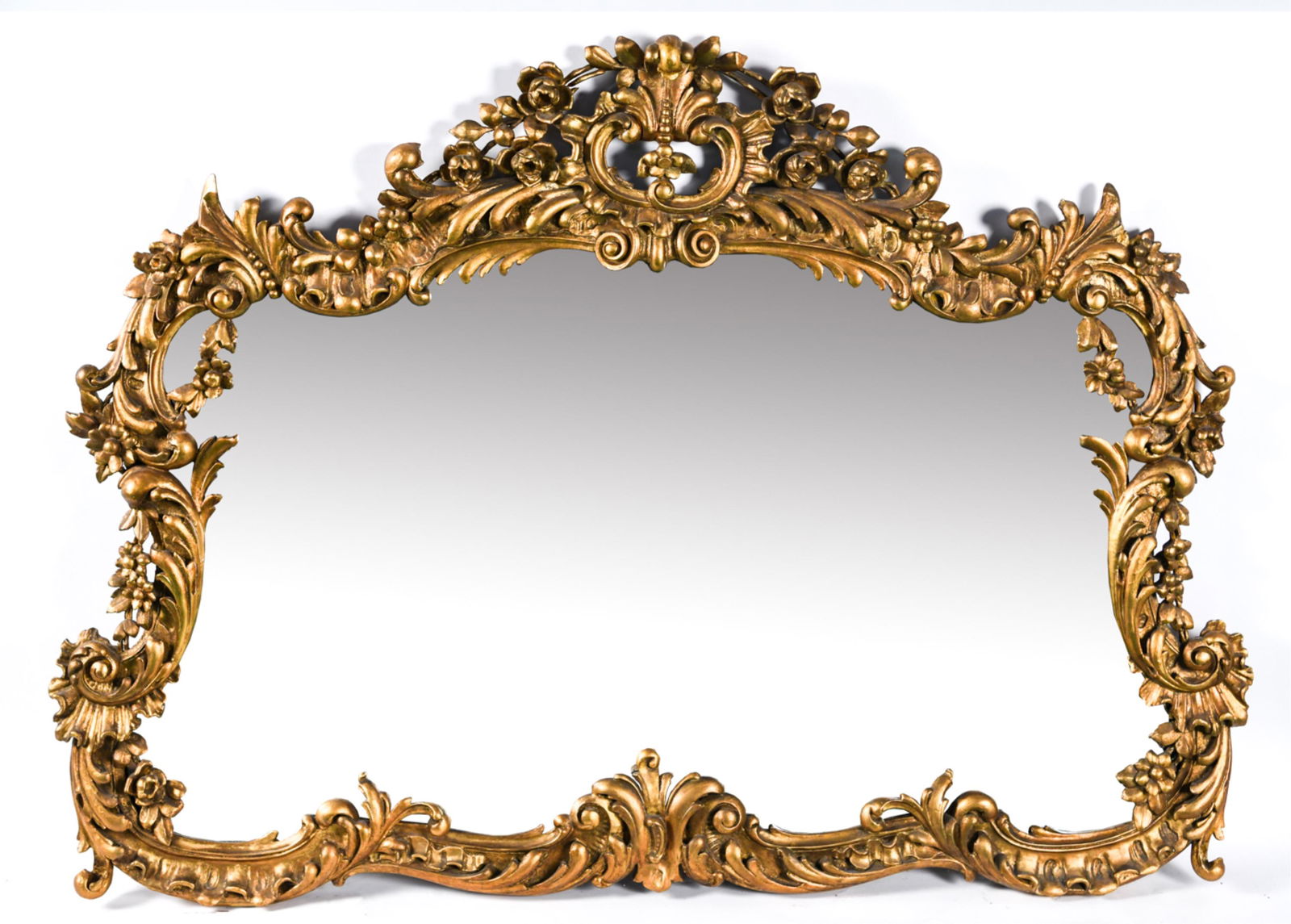LARGE ORNATE OVERMANTLE MIRROR (1 of 13)