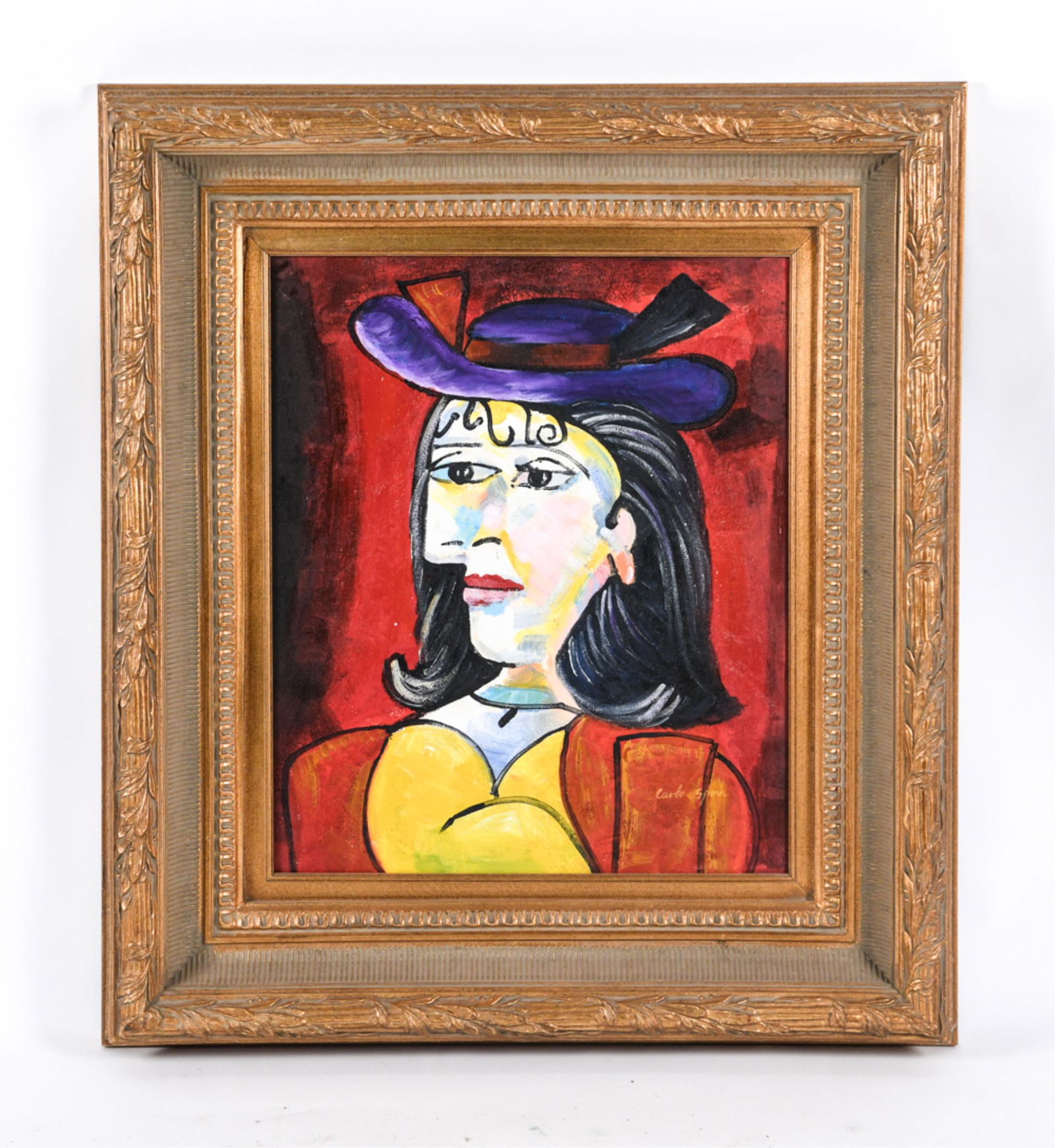 OIL ON CANVAS CUBIST PORTRAIT (1 of 10)