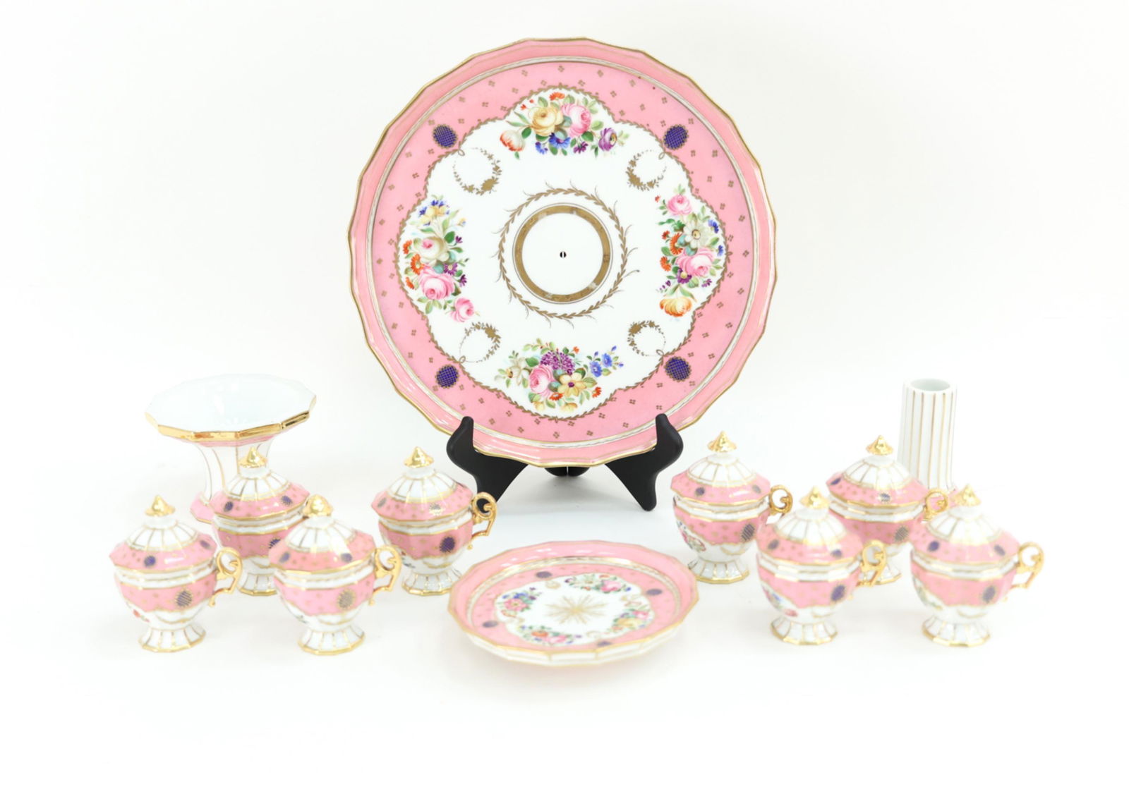 FRENCH PINK-GROUND POT-DE-CREME SERVICE (1 of 12)