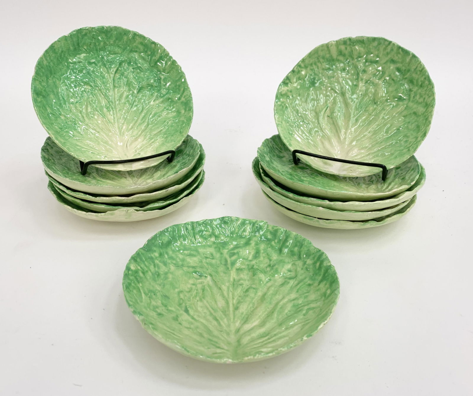 E B NAPOLI ITALIAN LETTUCE LEAF CERAMIC PLATES (1 of 6)