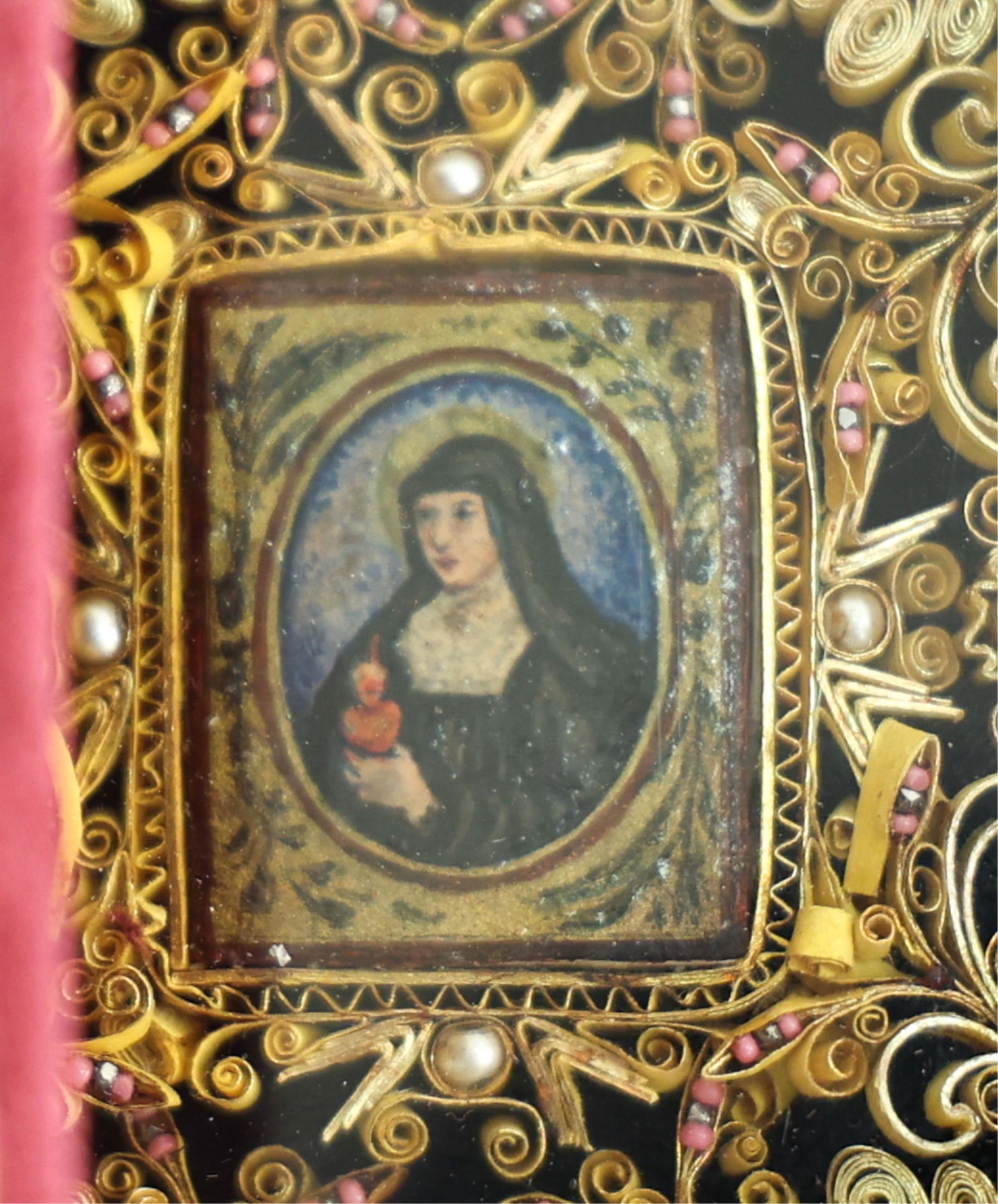 MINIATURE ANTIQUE ICON IN FAUX BOOK BOX (1 of 4)