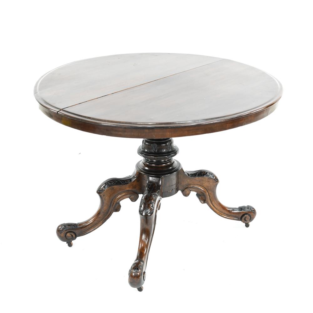 VICTORIAN CARVED FLIP TOP TABLE (1 of 20)