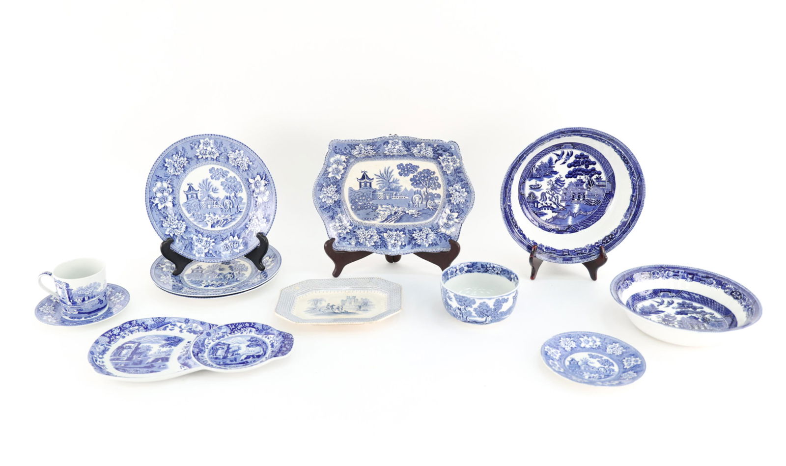 GROUPING BLUE & WHITE TRANSFERWARE CERAMICS (1 of 20)