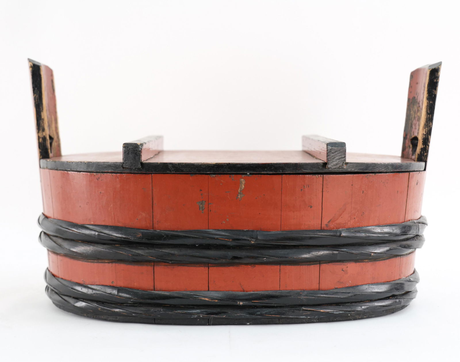 ANTIQUE ASIAN RED LACQUERED WOODEN BOX (1 of 17)