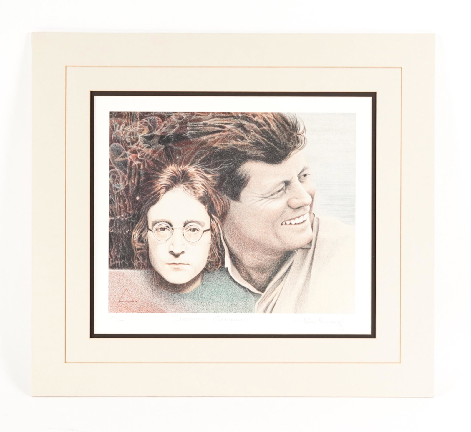 RICK ALMANZAN PRINT "IMAGINE CAMALOT": Signed, titled, AP in pencil. Dimensions: (Mat) H 18.5" x W 20.5" Condition: No issues to note.