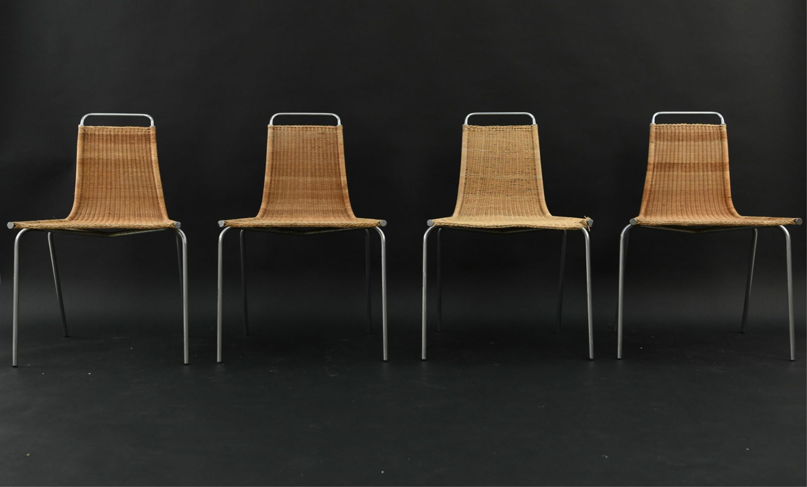 (4) POUL KJAERHOLM WICKER & CHROME CHAIRS (1 of 20)