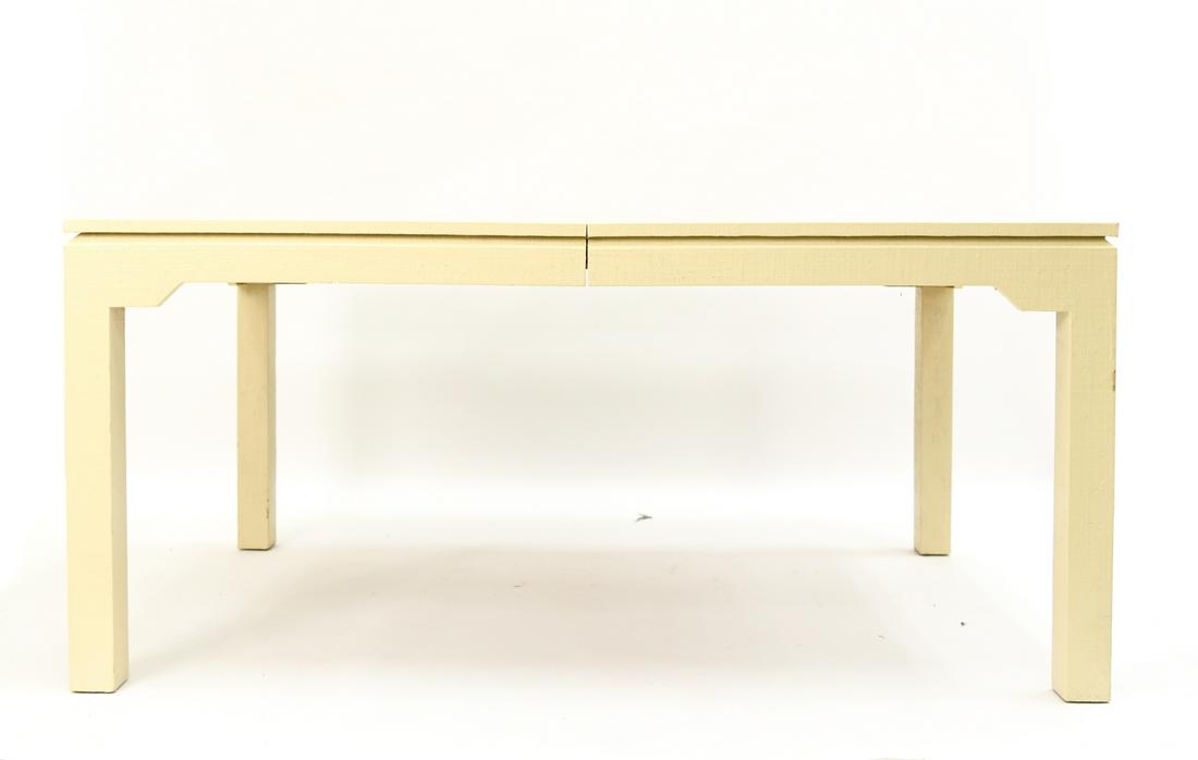 KARL SPRINGER STYLE LACQUERED LINEN DINING TABLE (1 of 10)