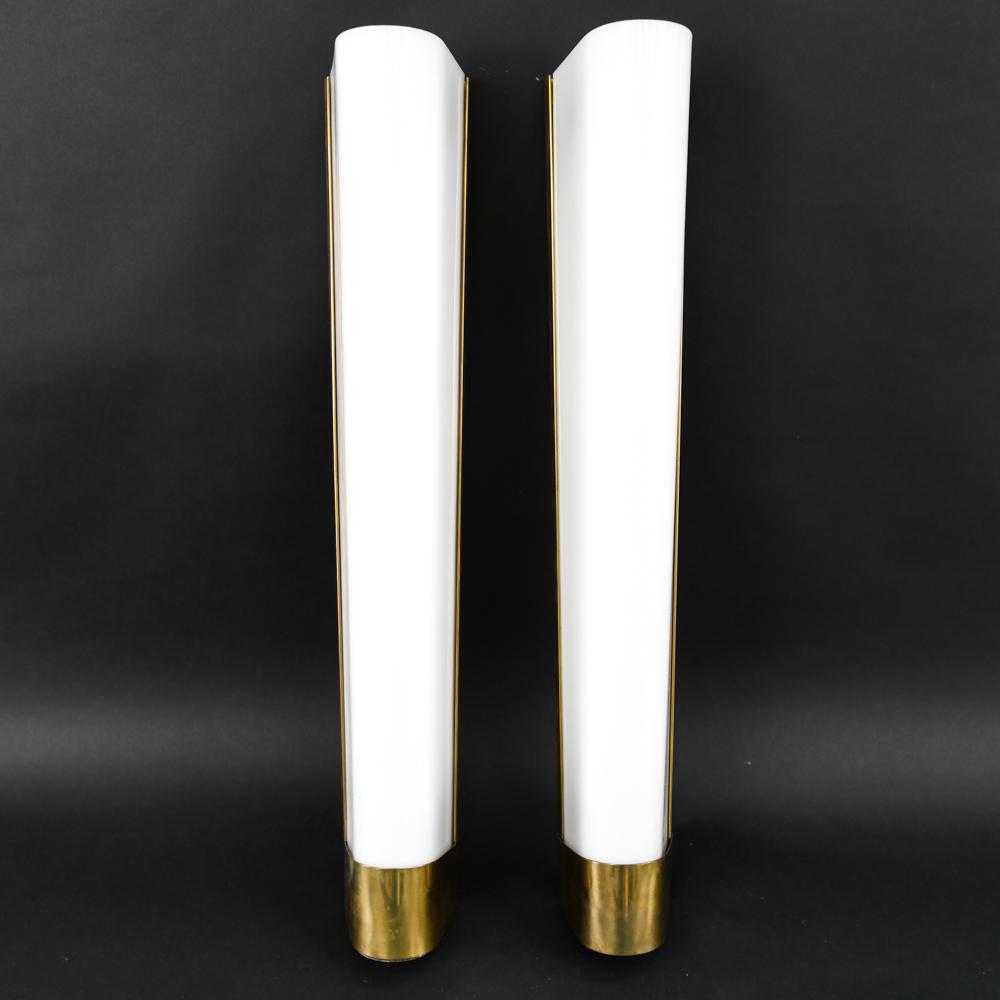 PAIR FRENCH 1950S BRASS AND ACRYLIC WALL SCONCES (1 of 12)