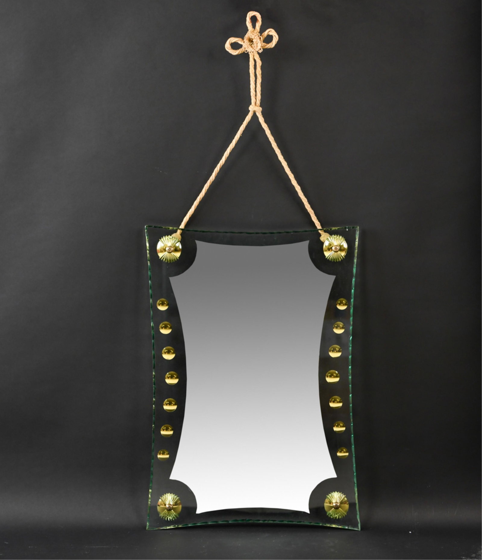 1940S ITALIAN ETCHED & SHAPED GLASS MIRROR (1 of 11)