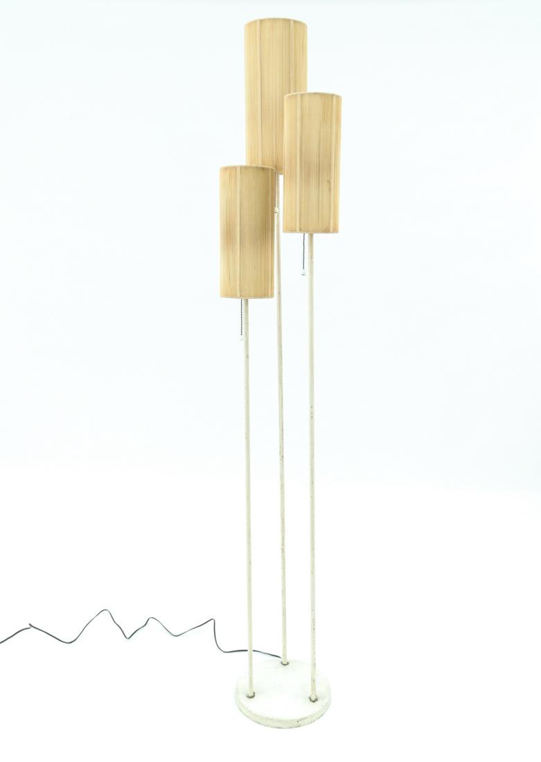 MID-CENTURY THREE LIGHT ROPE SHADE FLOOR LAMP (1 of 20)