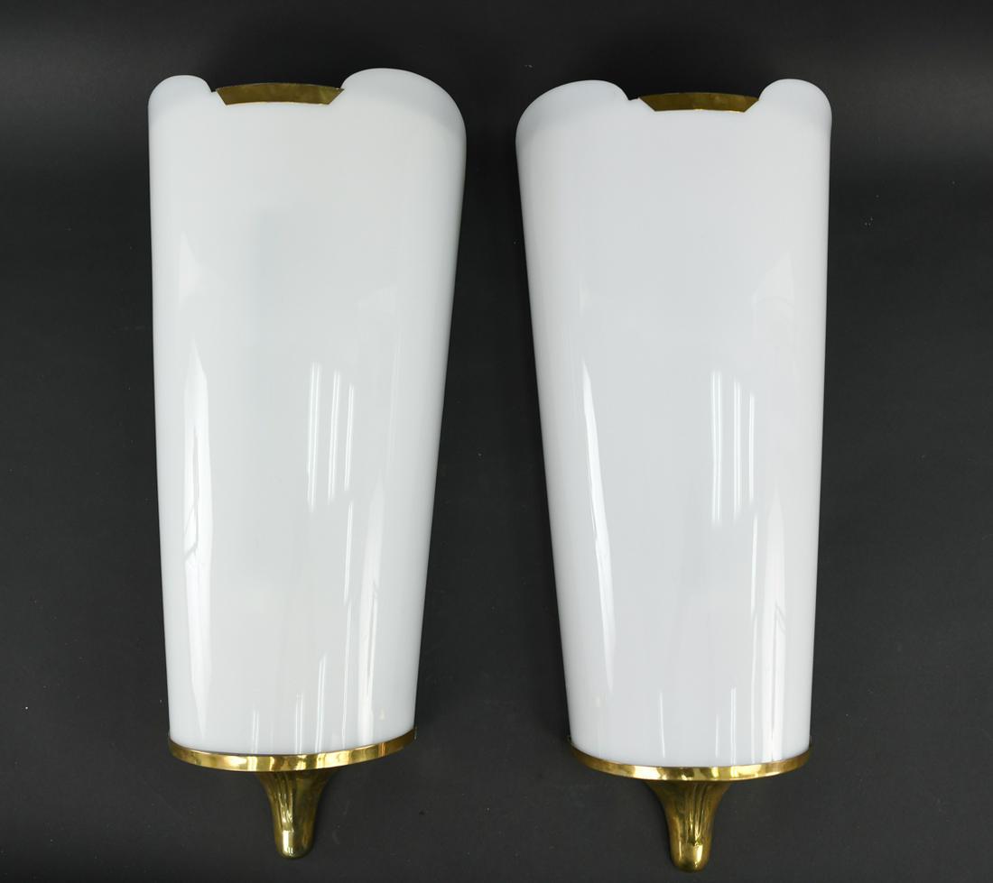 PAIR OF ITALIAN BRASS AND ACRYLIC SCONCES (1 of 12)
