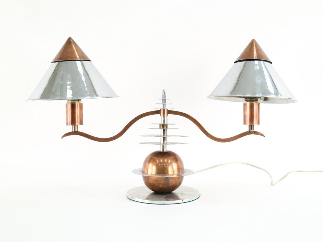 ART DECO COPPER & STEEL TABLE LAMP (1 of 15)