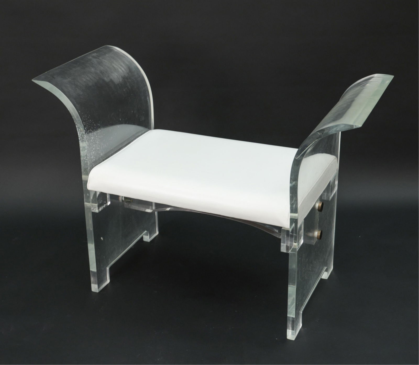 LUCITE AND BRASS BENCH (1 of 14)