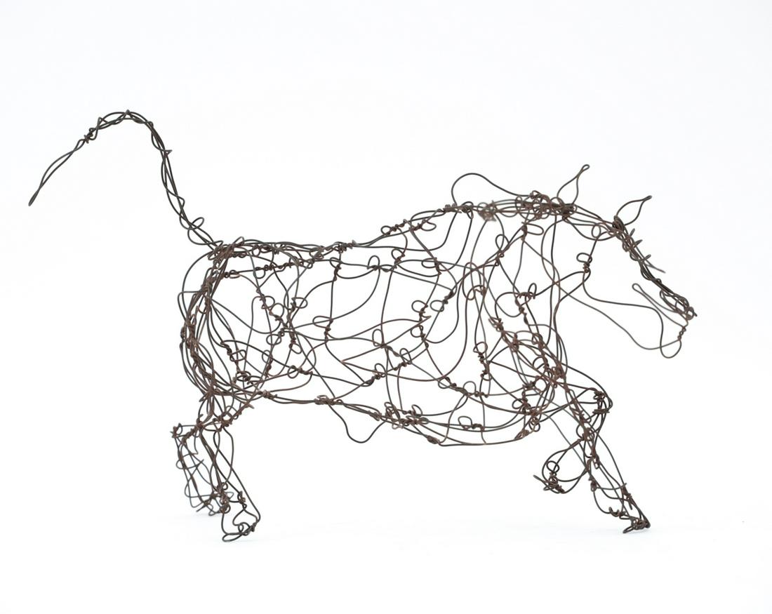 MID-CENTURY WIRE BULL SCULPTURE (1 of 11)