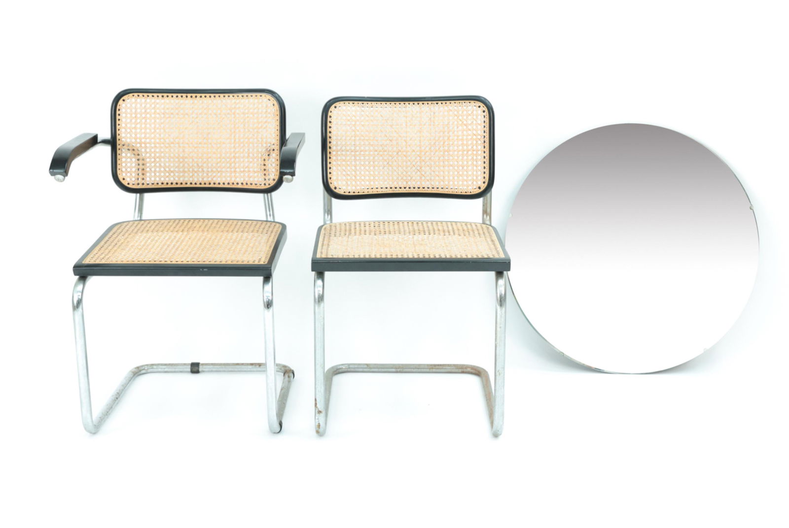 PAIR OF MID-CENTURY CANTILEVER CHAIRS & MIRROR (1 of 20)