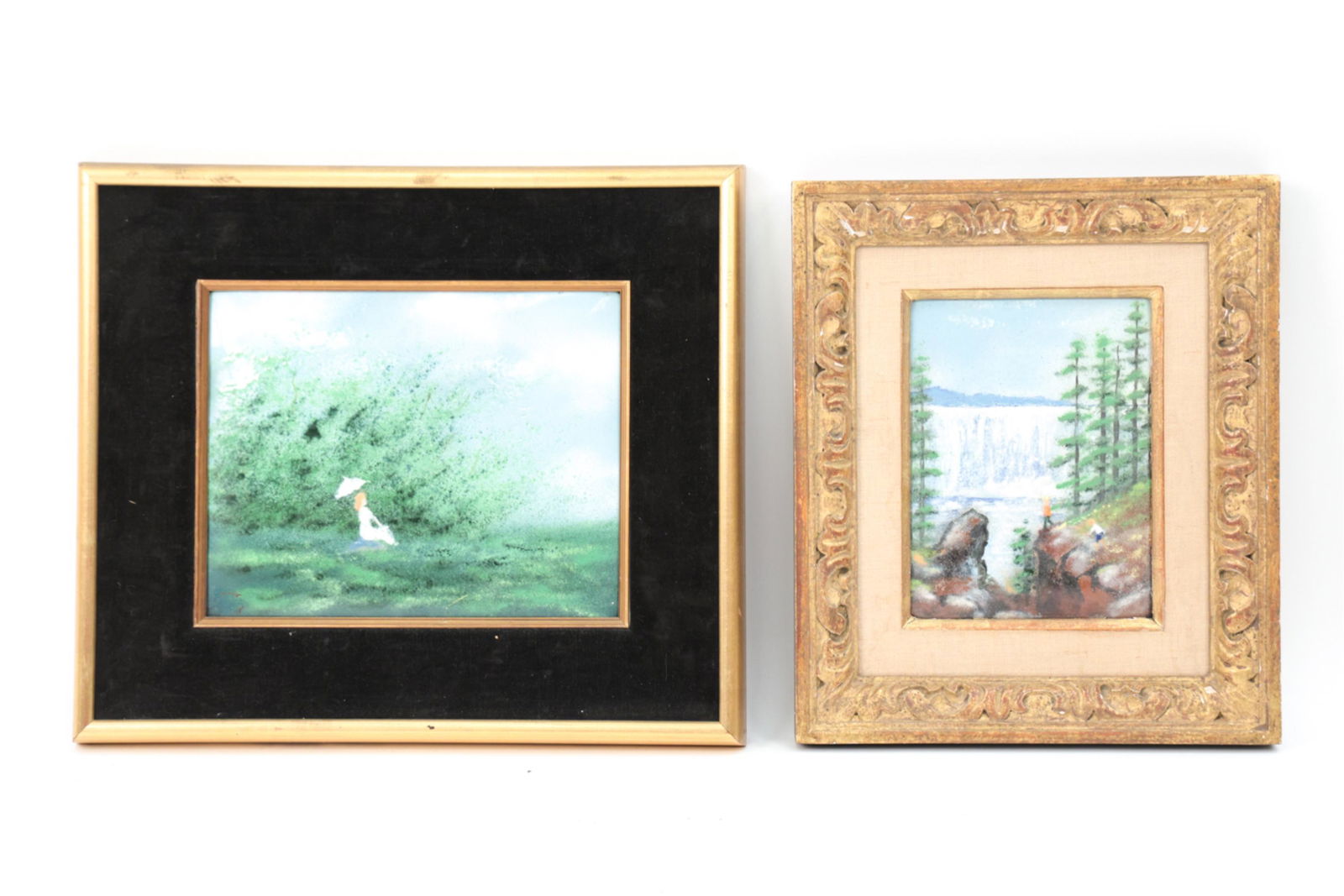 (2) ENAMEL ON METAL ART LANDSCAPES (1 of 9)