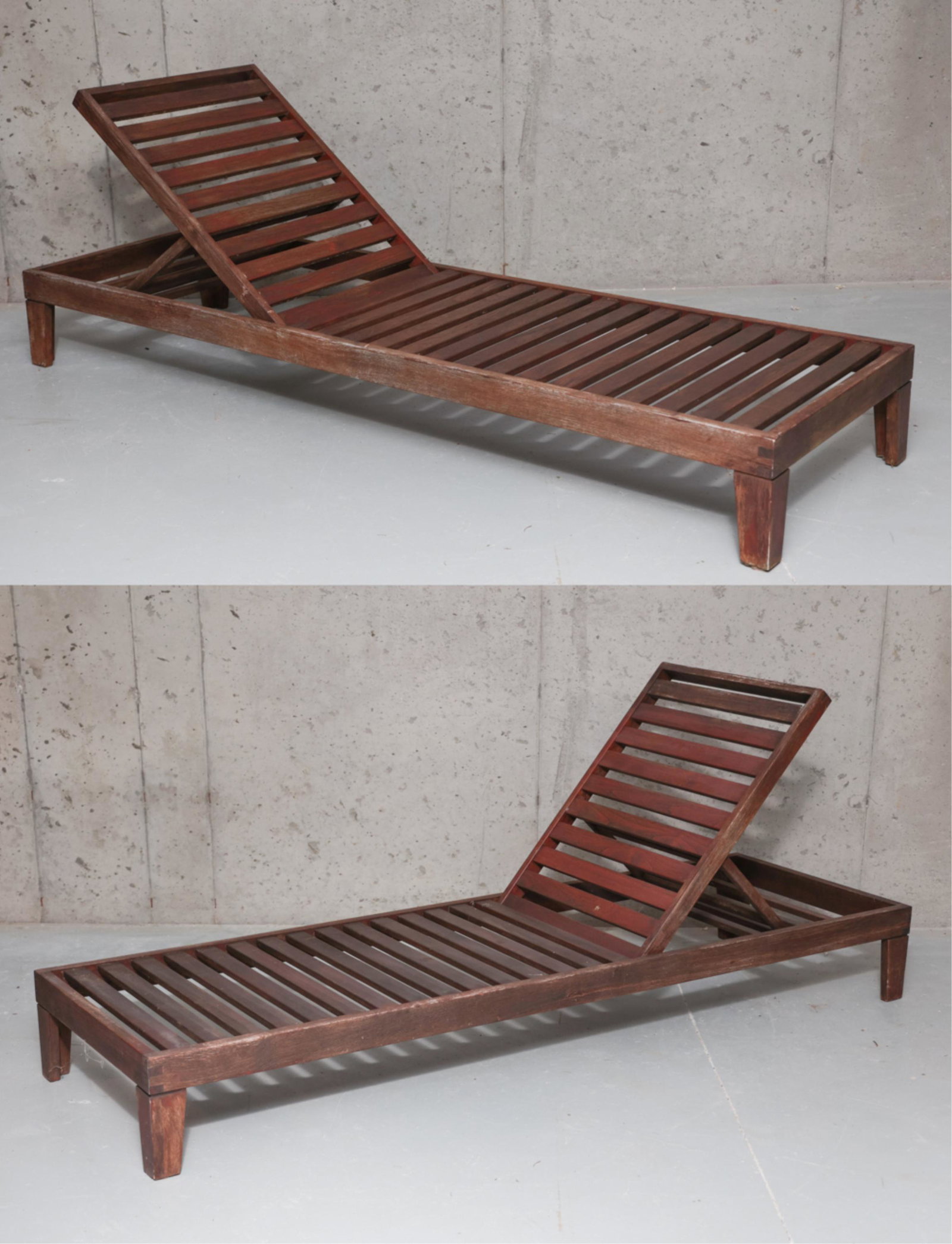 (2) BARLOW TYRIE OUTDOOR CHAISE LOUNGES: Labeled: Barlow Tyrie. Dimensions: H 27.5" x W 78" x D 26" x SH 9.5" Condition: Wear consistent with outdoor use. Note: This item must be picked up onsite from the estate during our advertised two-day