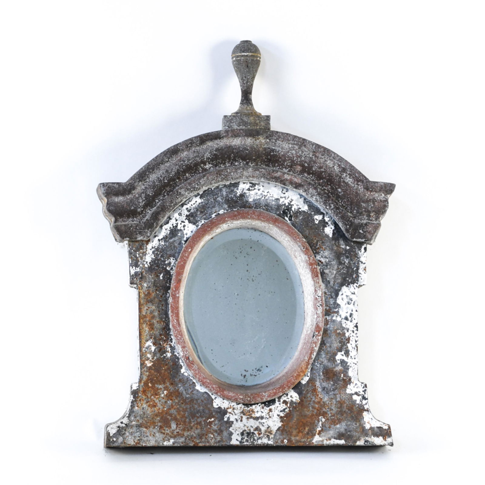 ANTIQUE FRENCH OEIL DE BOEUF TIN MIRROR (1 of 10)