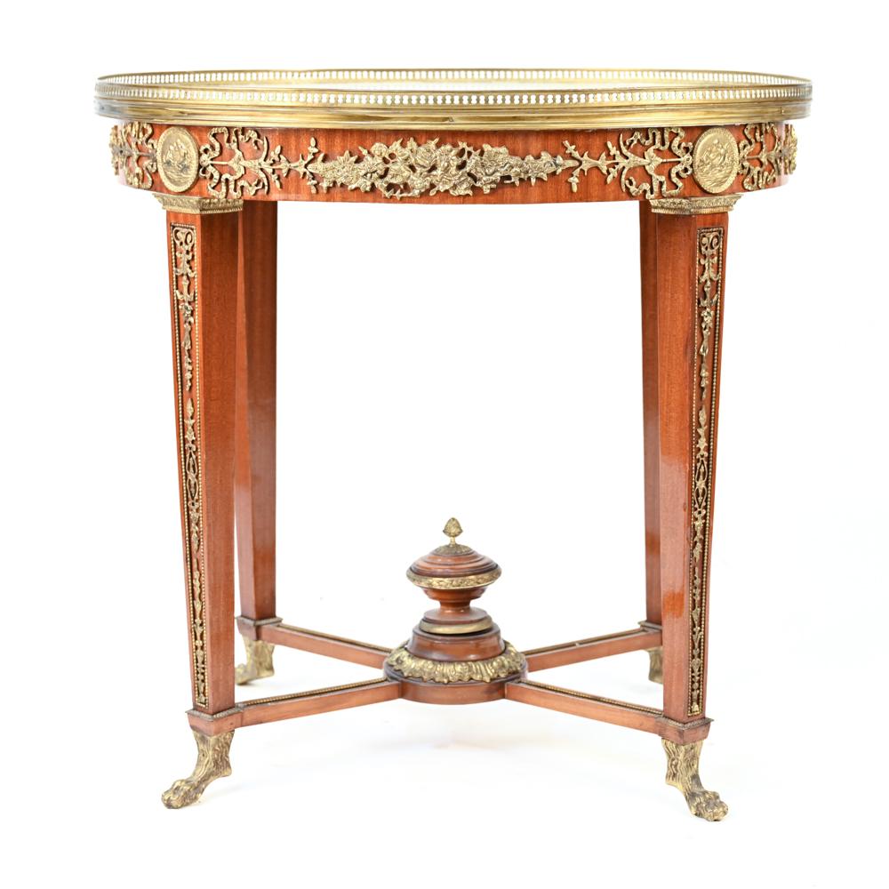 FRENCH LOUIS XVI STYLE MARBLE TOP TABLE (1 of 15)