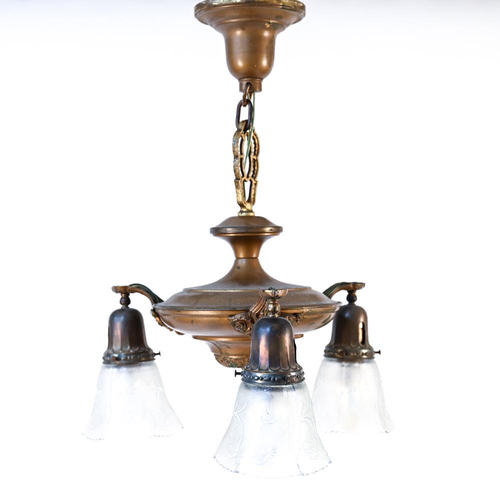 ANTIQUE THREE LIGHT PENDANT LAMP (1 of 17)