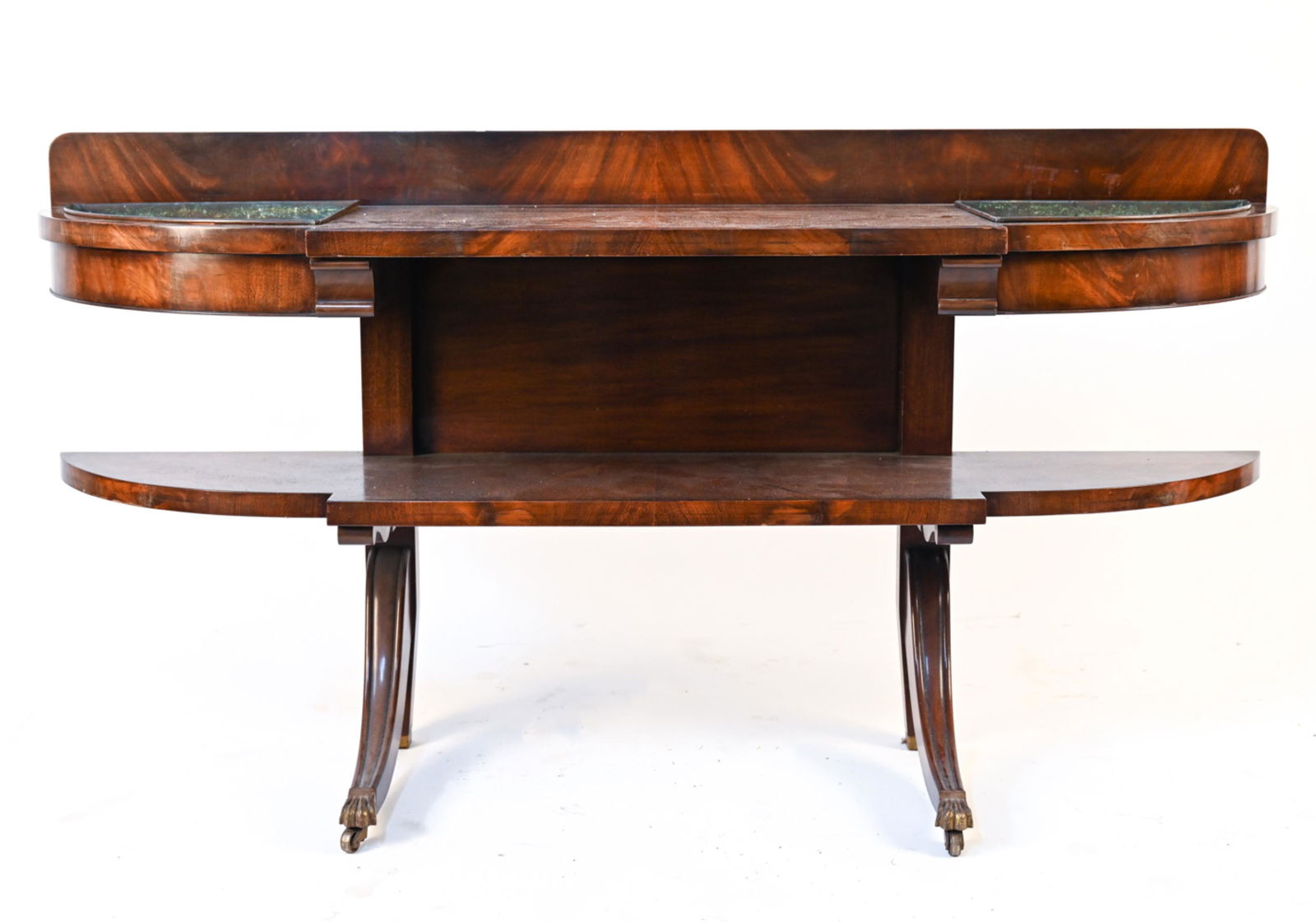 ANTIQUE MAHOGANY CONSOLE W/ INSET PLANTERS (1 of 18)