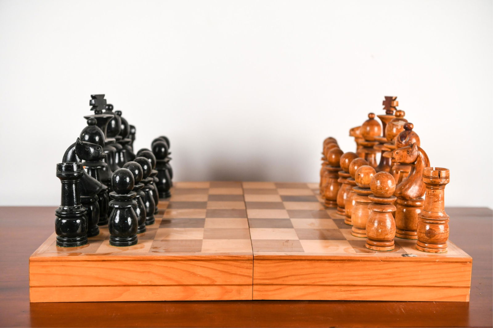 OVERSIZED CARVED WOOD CHESS SET (1 of 11)