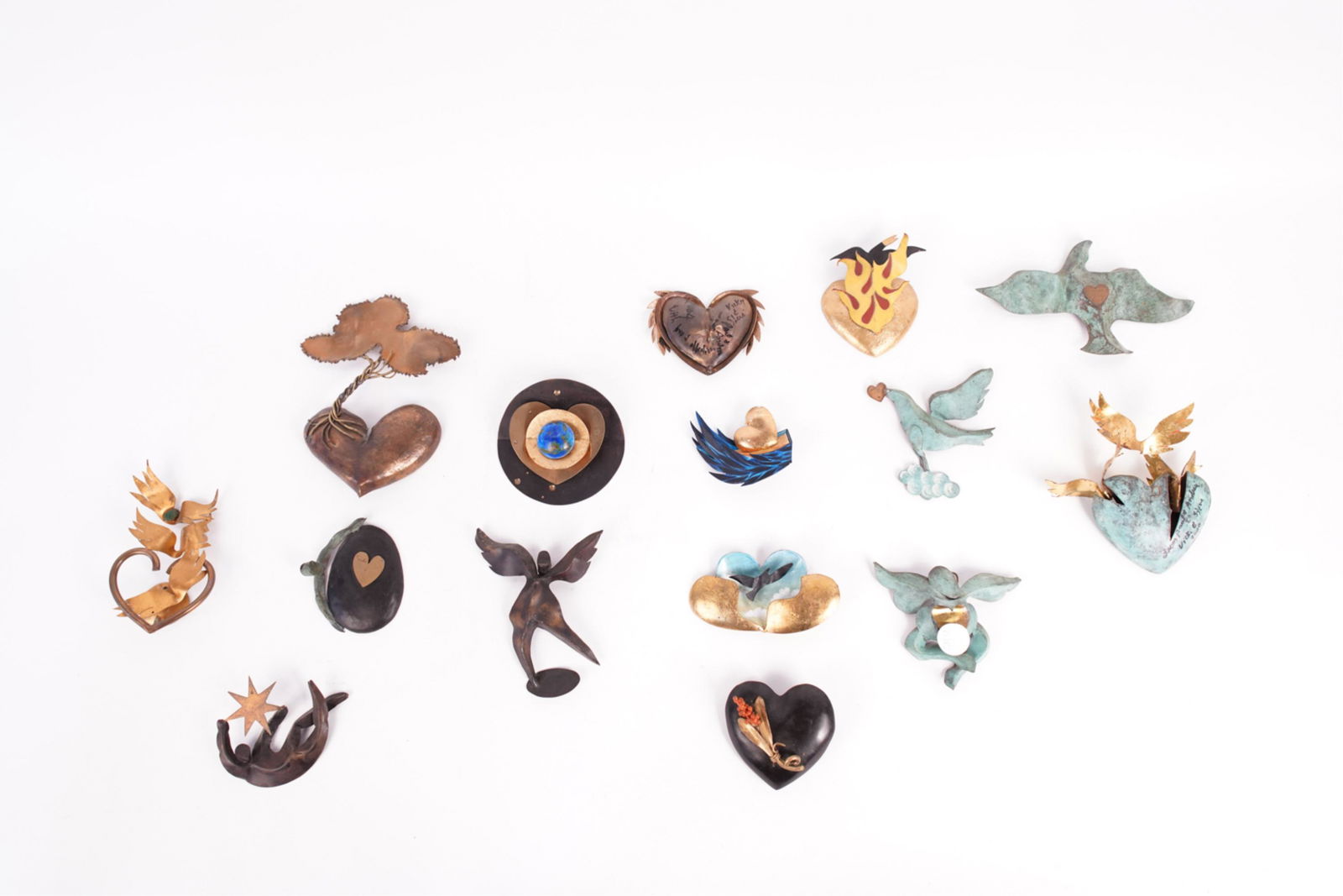 (15) ARTIST SIGNED COPPER ORNAMENTS GROUPING (1 of 20)