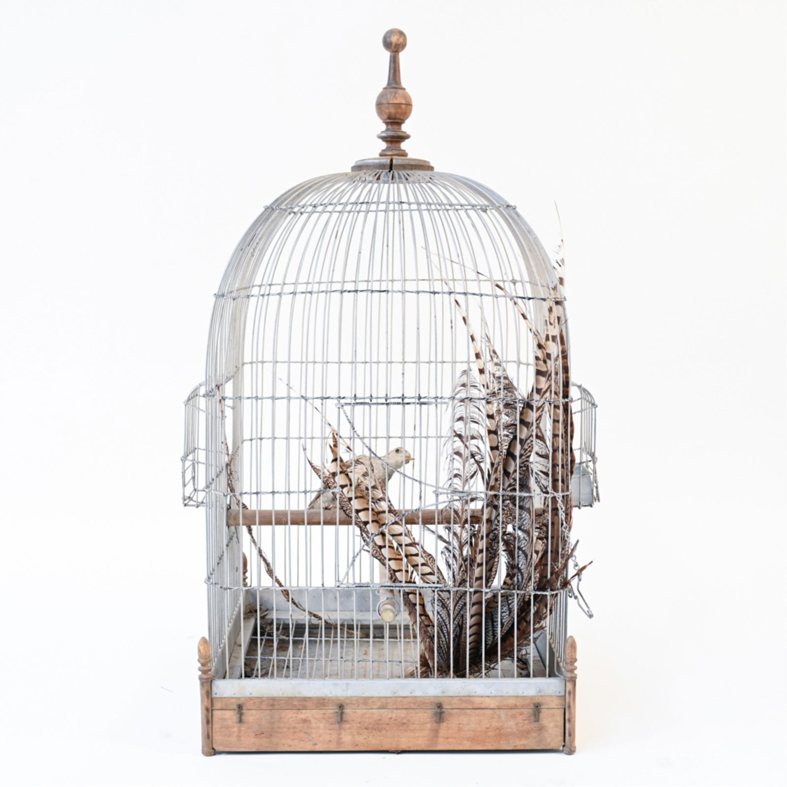 LARGE BIRDCAGE WITH FAUX BIRD (1 of 17)