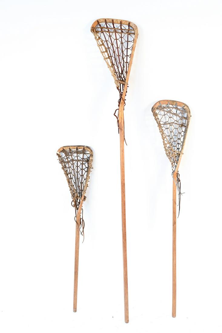 (3) HICKORY LACROSSE STICKS (1 of 12)