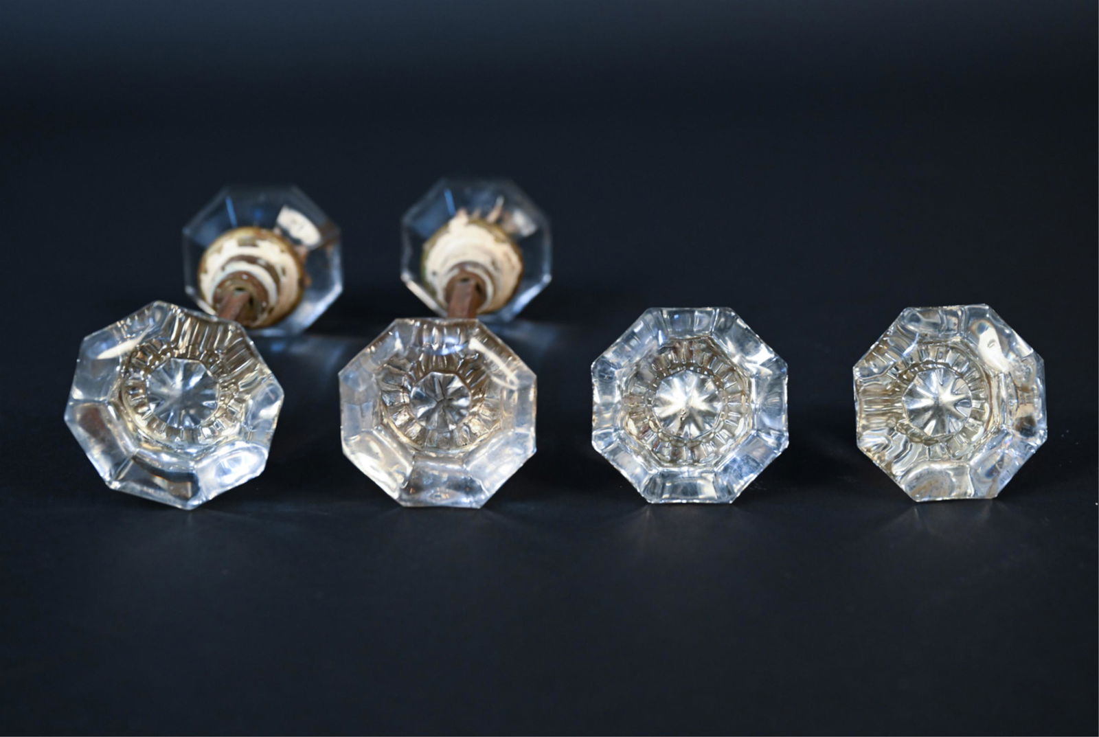 (4) THREE PAIRS GLASS DOORKNOBS (1 of 10)