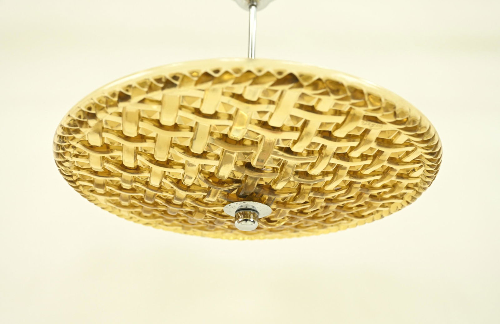 DEGUE BASKETWEAVE ART DECO GLASS PENDANT LIGHT (1 of 9)