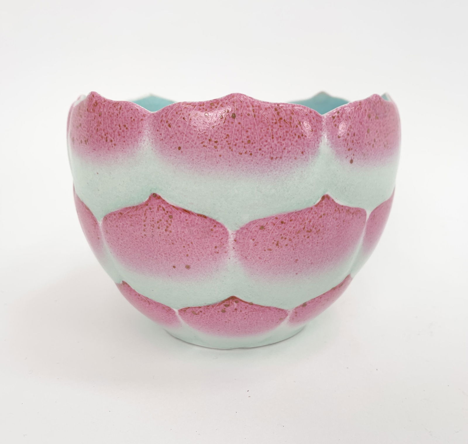 CHINESE CERAMIC LOTUS BOWL (1 of 9)