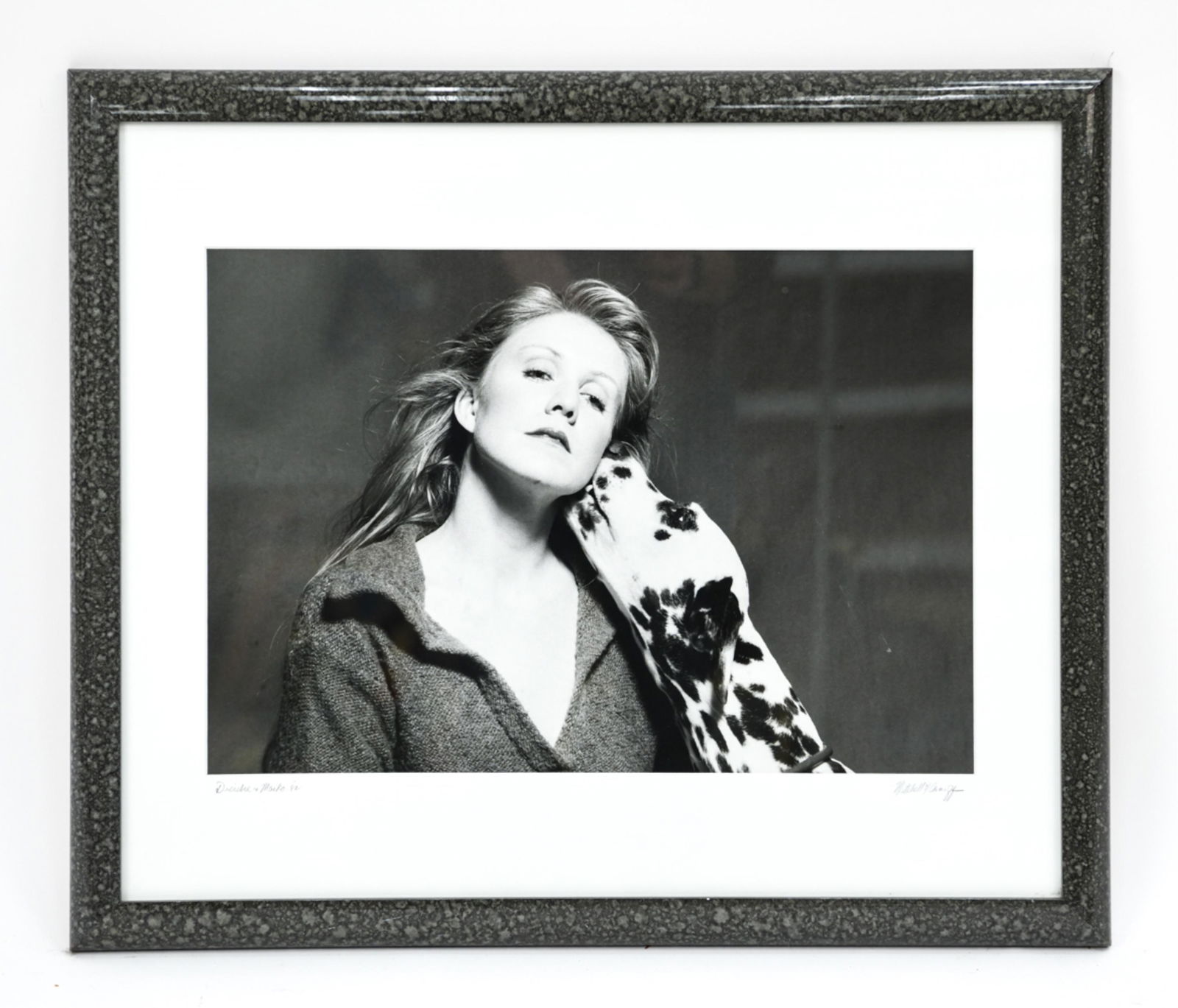 MITCHELL CANOFF (D. 2019) SIGNED PHOTOGRAPH: Photograph pencil signed, titled, dated on mat: "Dierdre and Marko" '82. Photographer known for his rock n' roll photography. Dimensions: (Frame) H 22" x W 26", (Sight) H 13" x W 19" Condition: Appear
