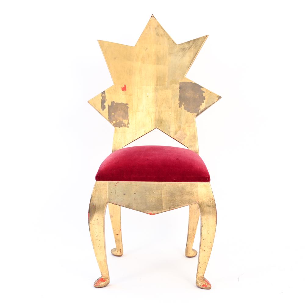 20TH C. BENCH MADE GILT CARVED WOODEN STAR CHAIR (1 of 18)