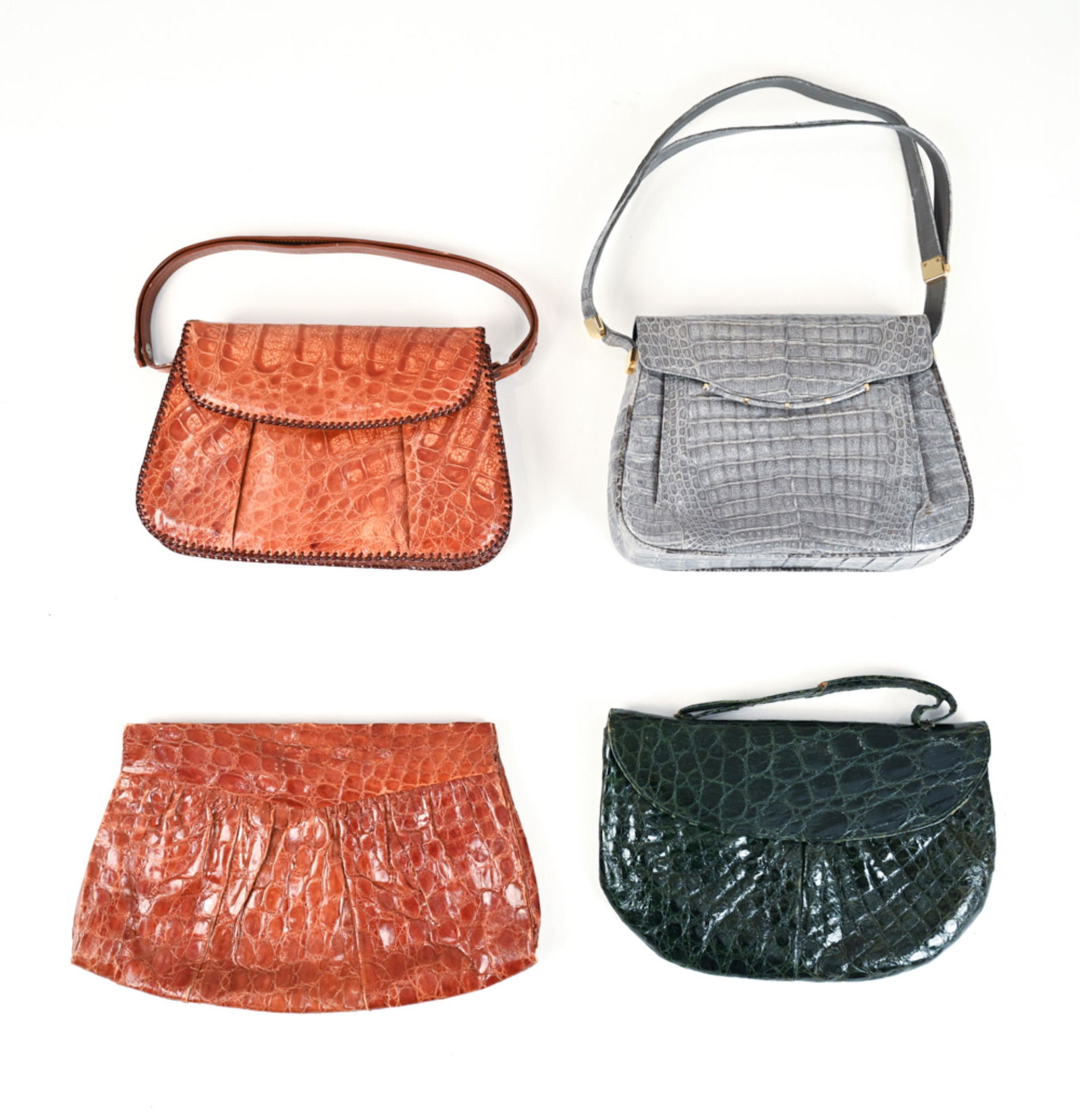 GROUP OF (4) VINTAGE ALLIGATOR HANDBAGS (1 of 9)