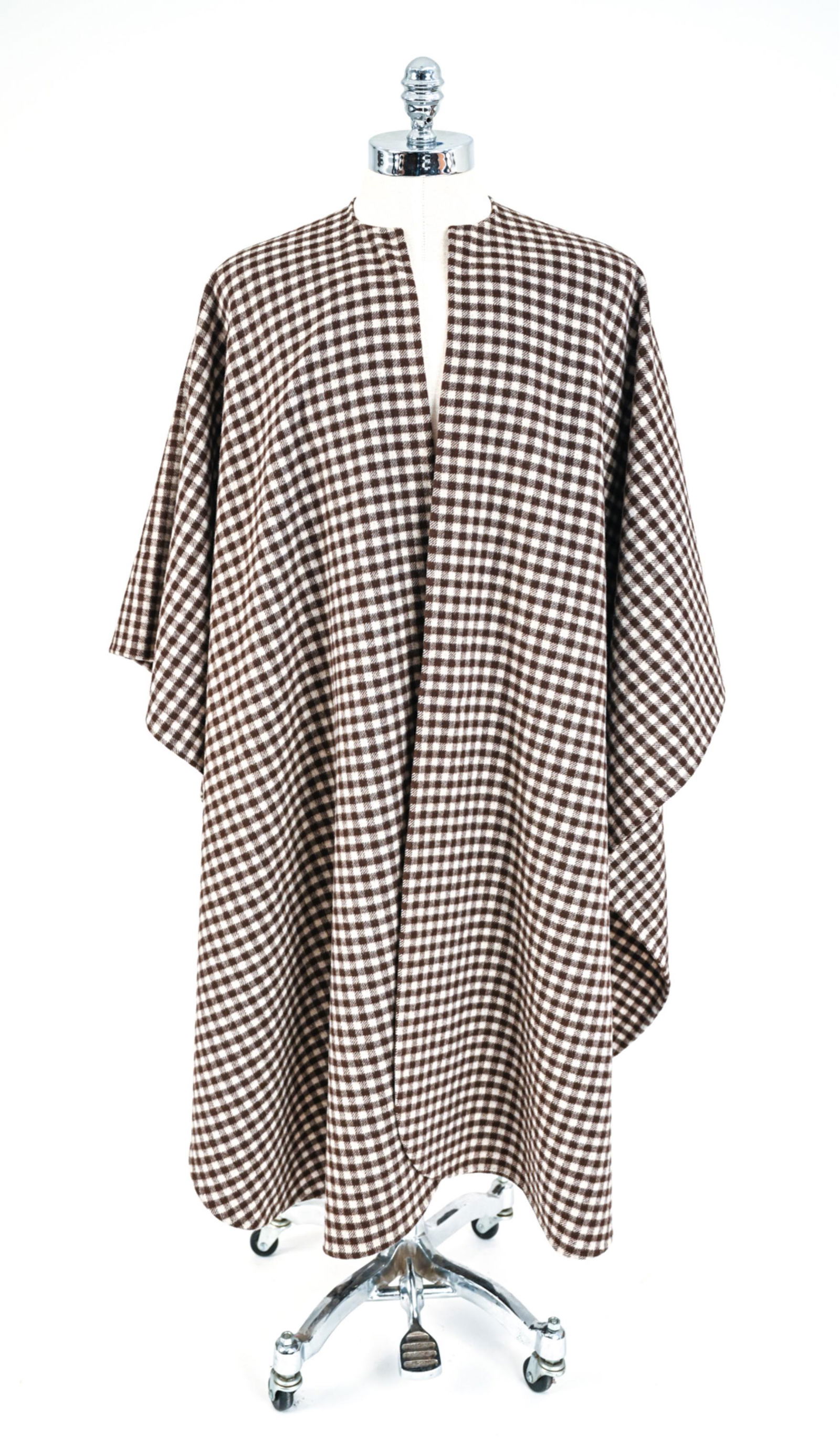 VINTAGE HALSTON CHECK WOOL WRAP CAPE (1 of 9)